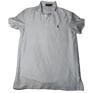 Ralph Lauren Polo Golf Shirt Mens Small Blue Big Polo Striped